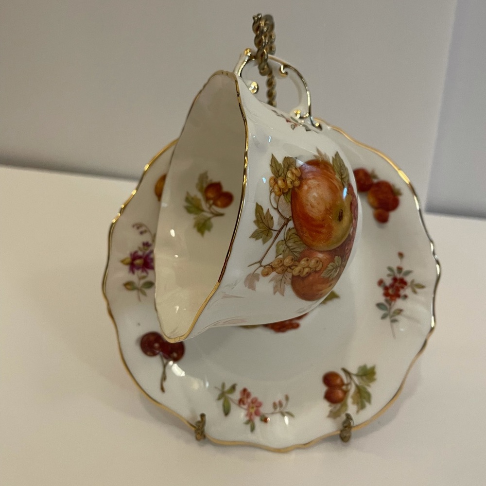 Antique Hammersley Bone China Cup & Saucer Set With Stand, 4586 # 12.
